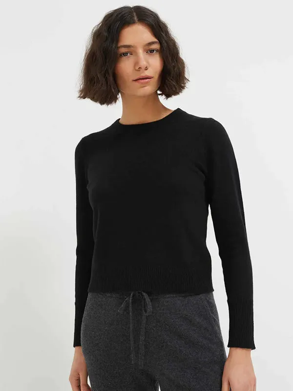 The Cropped Essentials Sweater in Black