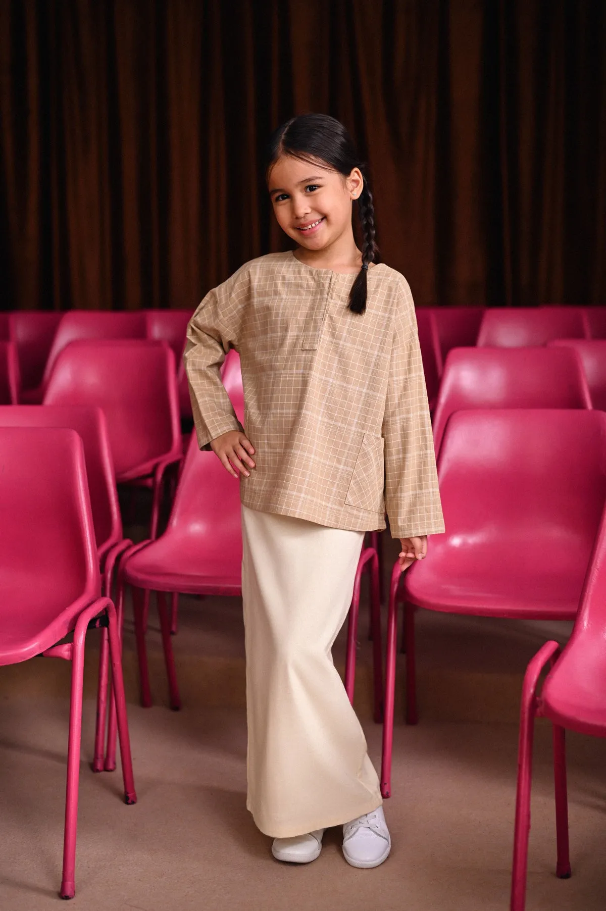 The Dulu Kita Fan Pleats Skirt - Cream