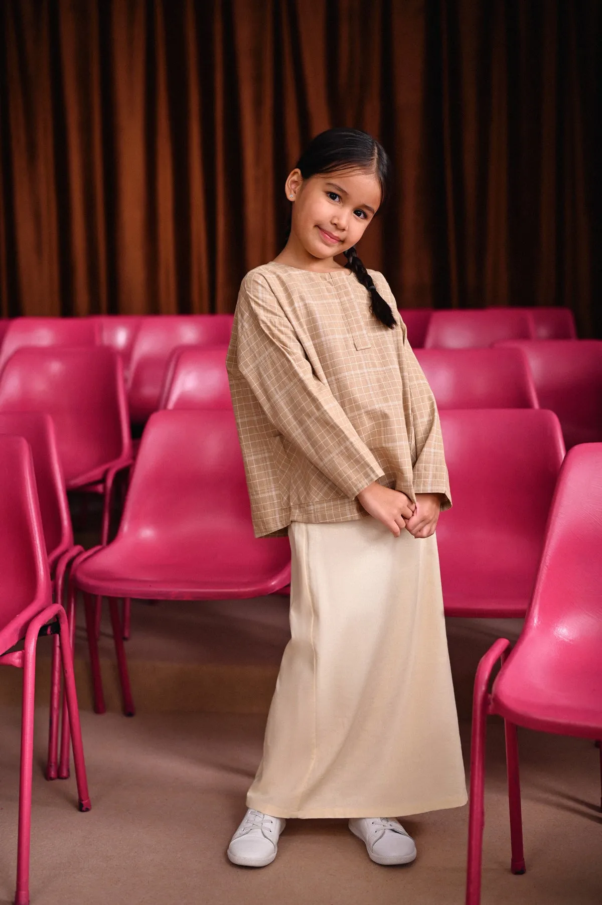 The Dulu Kita Fan Pleats Skirt - Cream