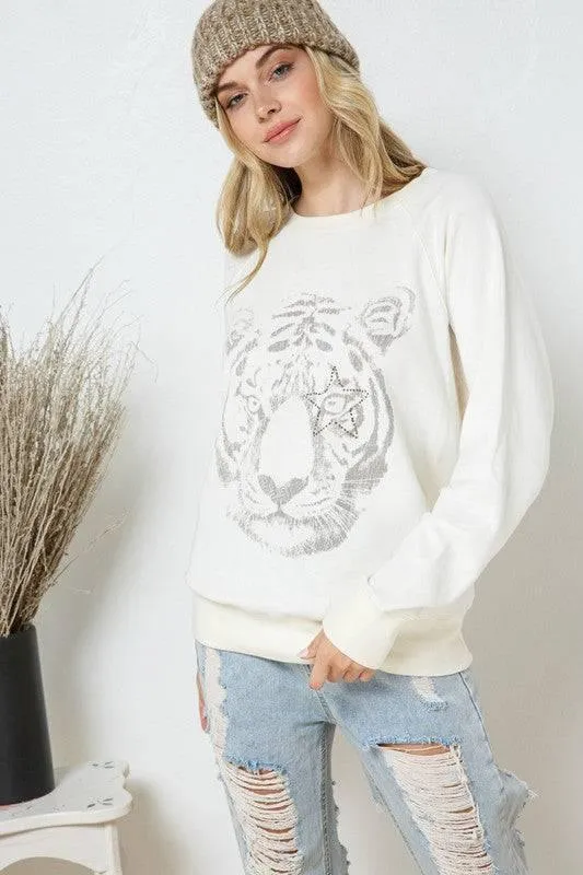 Tiger Studded Star Sweatshirt