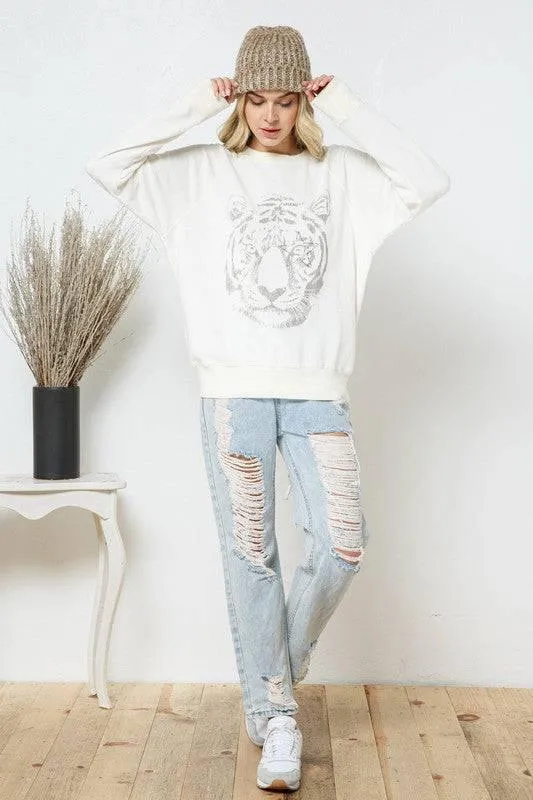 Tiger Studded Star Sweatshirt