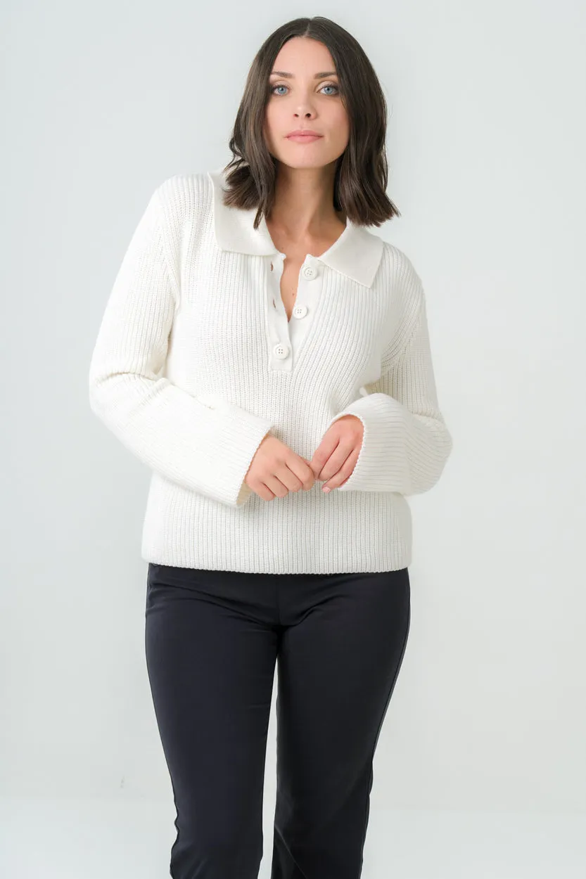 Torreya Knitted Sweater Ecru White