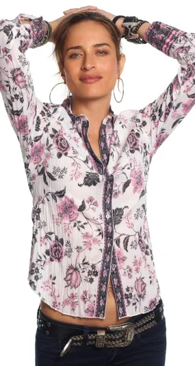 Tunisia Pink Print Button Down Shirt