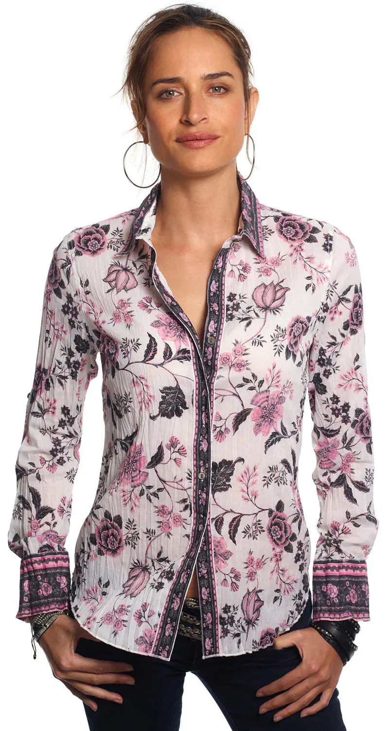 Tunisia Pink Print Button Down Shirt