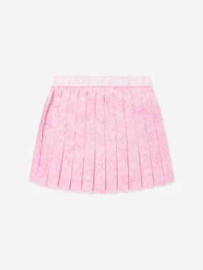 Versace Girls Barocco Pleated Skirt in Pink