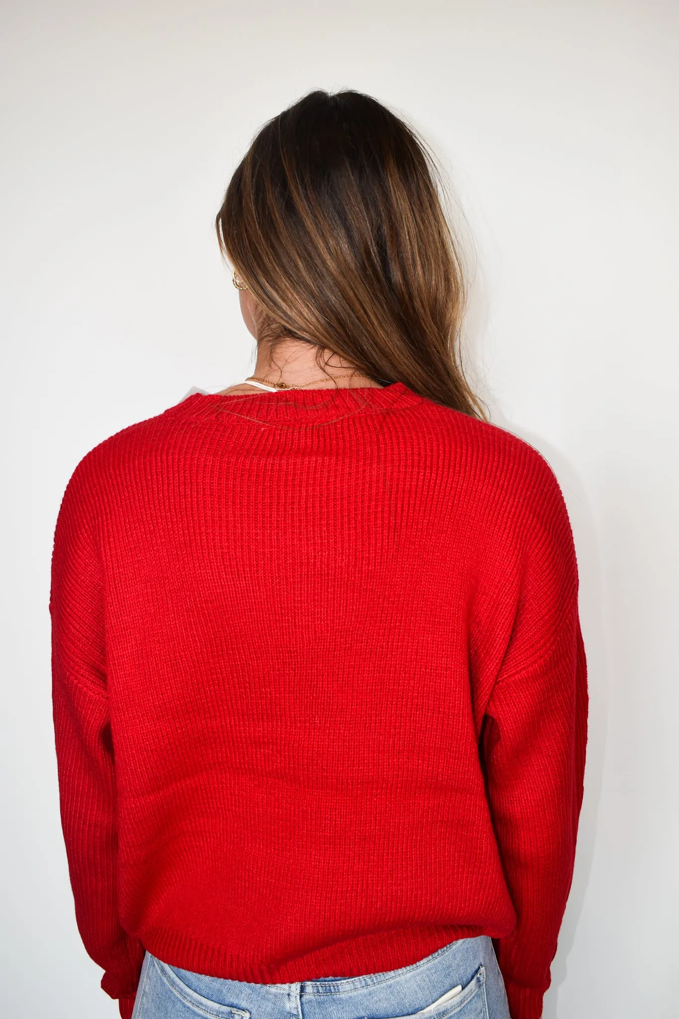 Very Merry Knitted Sweater - Red