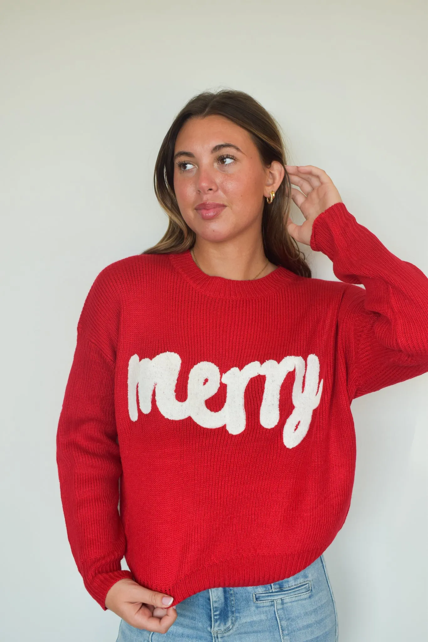 Very Merry Knitted Sweater - Red