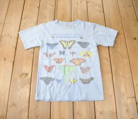 Vintage 1990s Lepidoptera Butterfly Encyclopedia Single Stitch Graphic T-Shirt