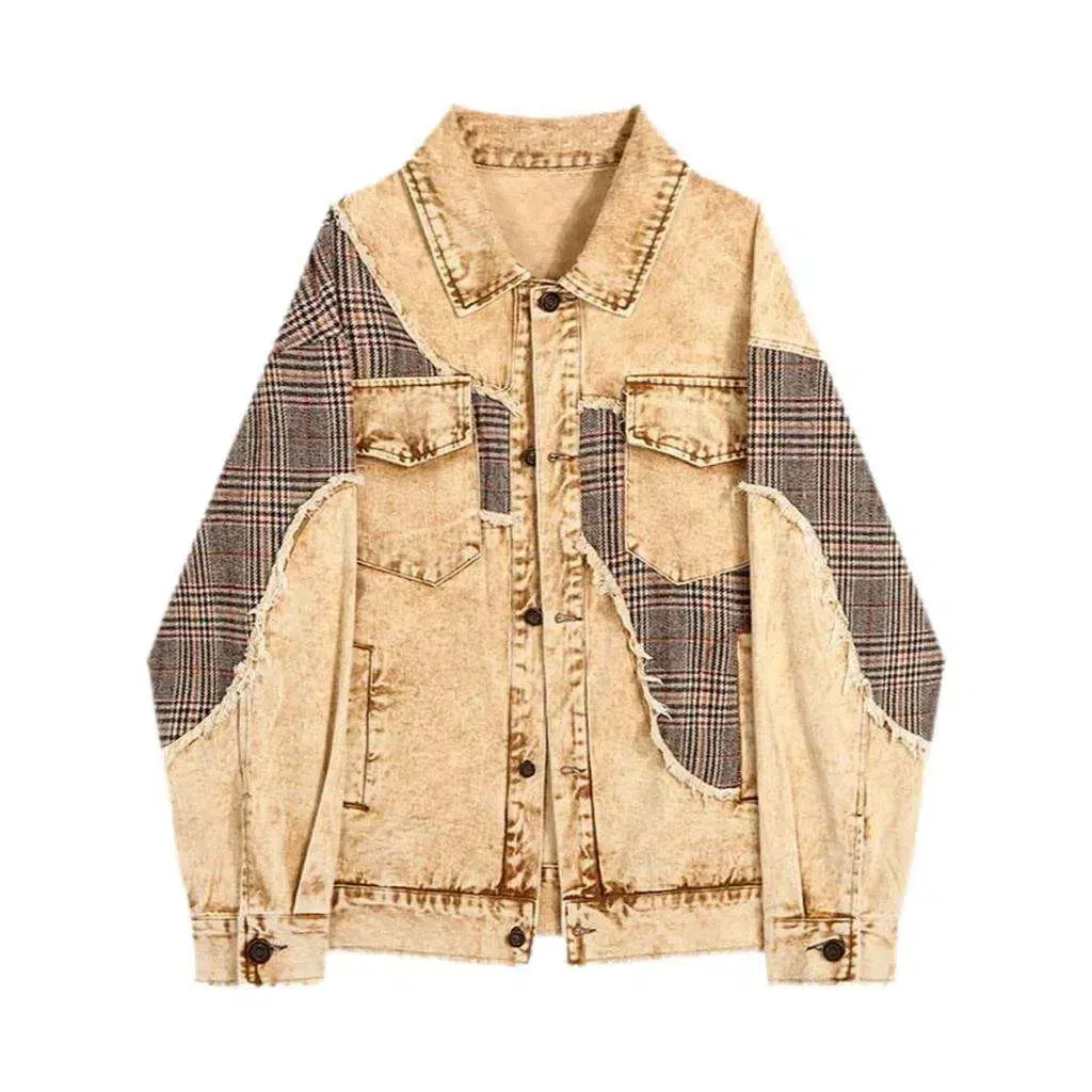 Vintage patchwork women's denim jacket