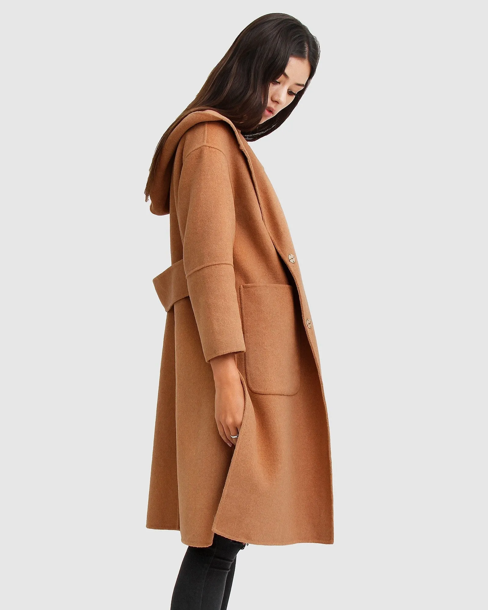 Walk This Way Wool Blend Oversized Coat - Camel