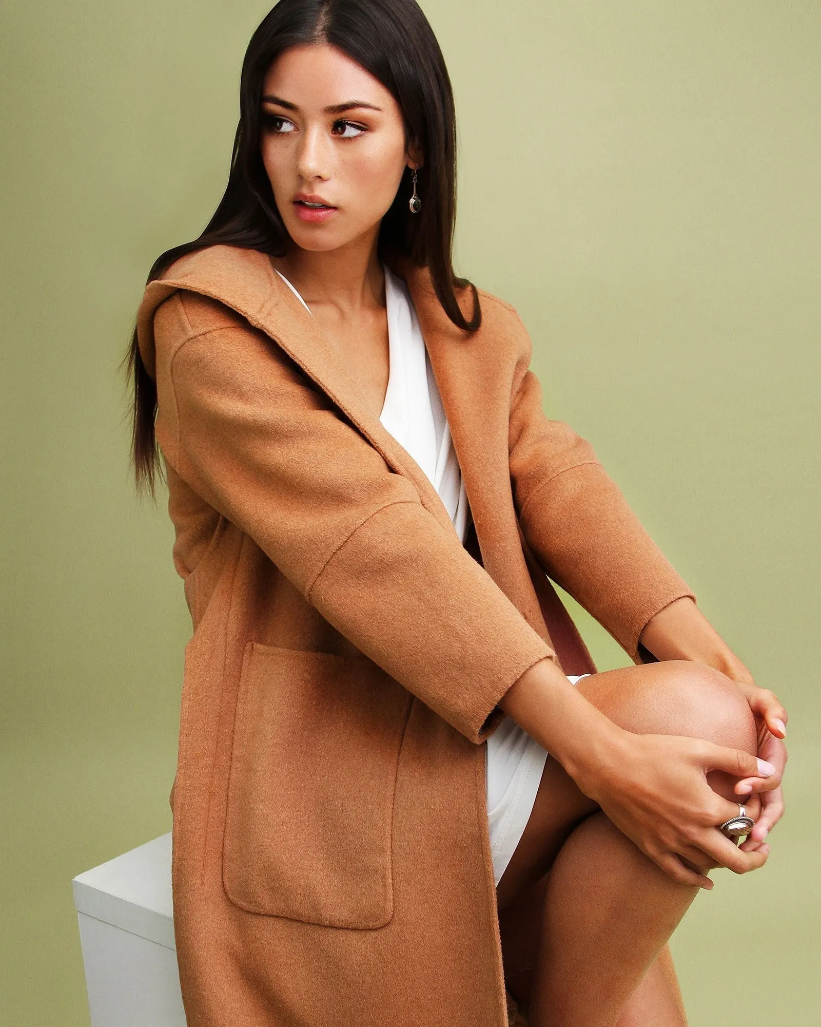 Walk This Way Wool Blend Oversized Coat - Camel