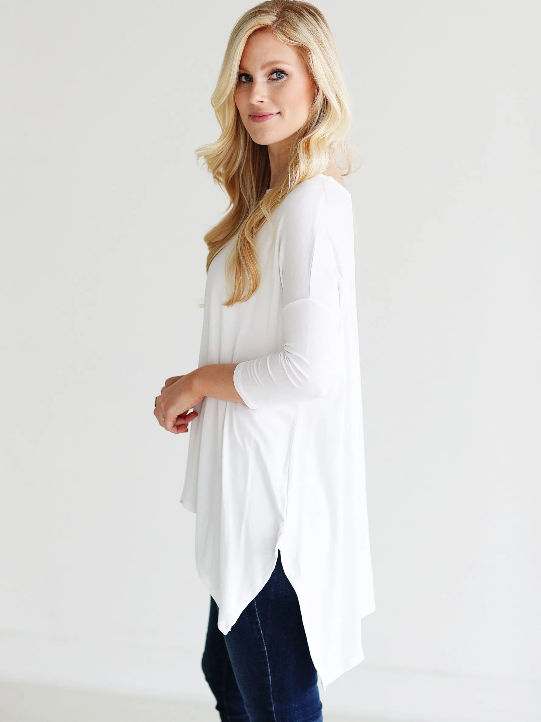 White DLMN Handkerchief Top