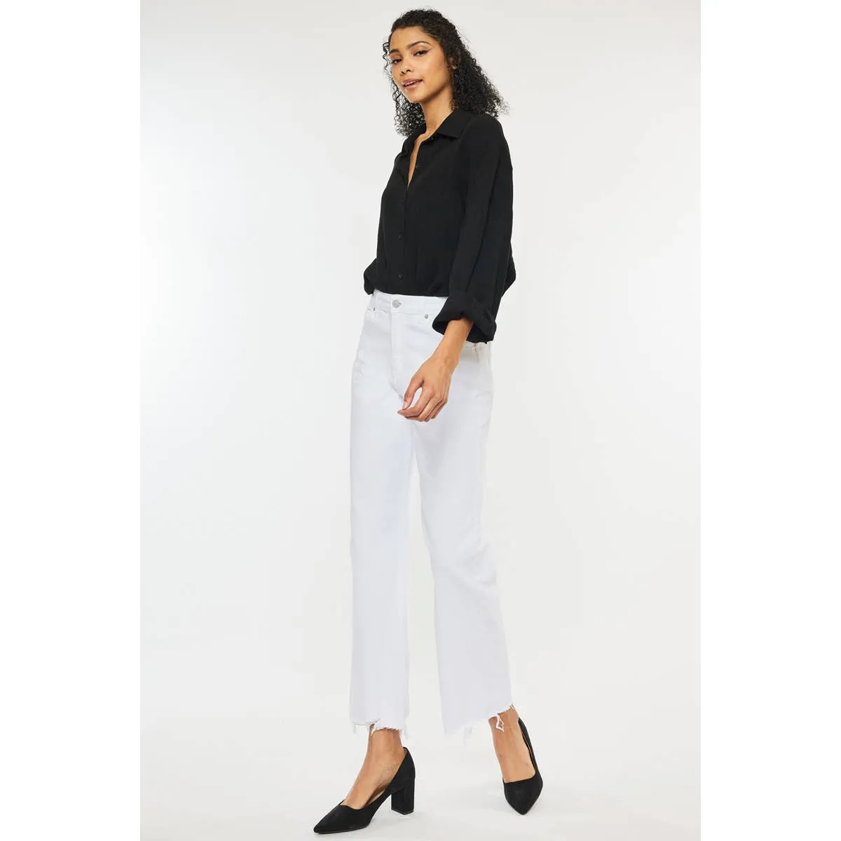 White KanCan Denim Crop Jeans