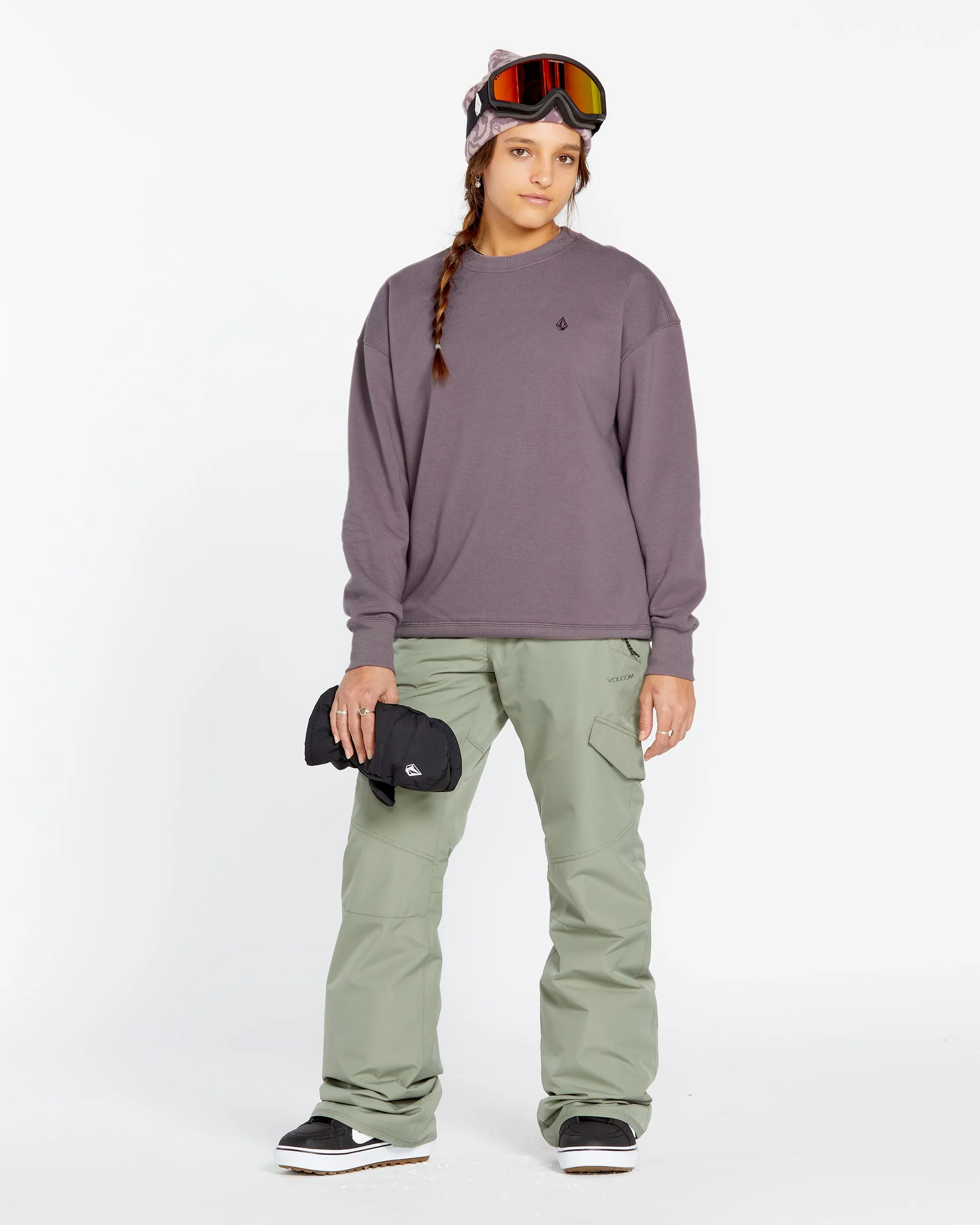 Womens Essential Crew Fleece - Dusty Lavender