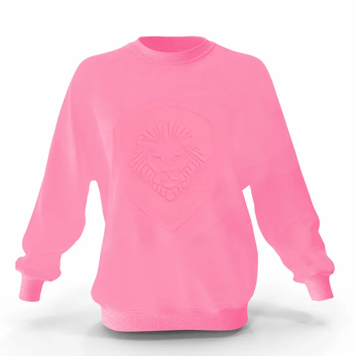 Women's VT Lion Shield Embossed Pink Sweater