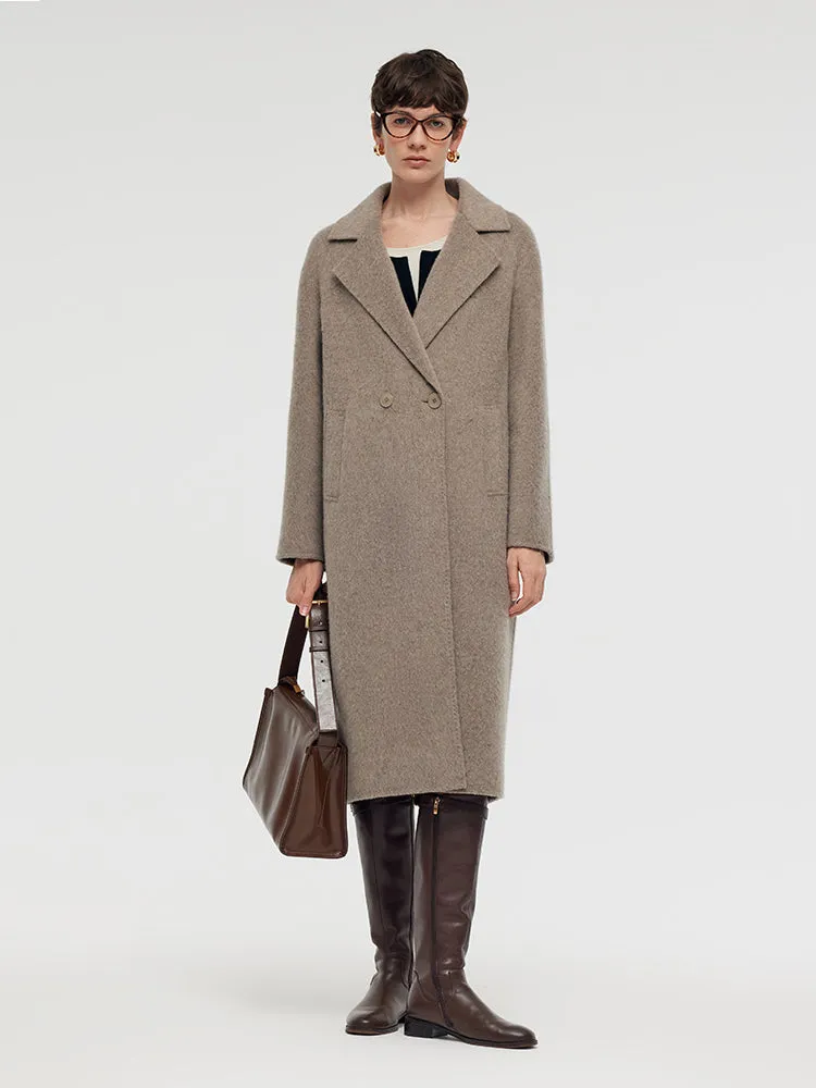 Wool Alpaca Lapel Women Coat