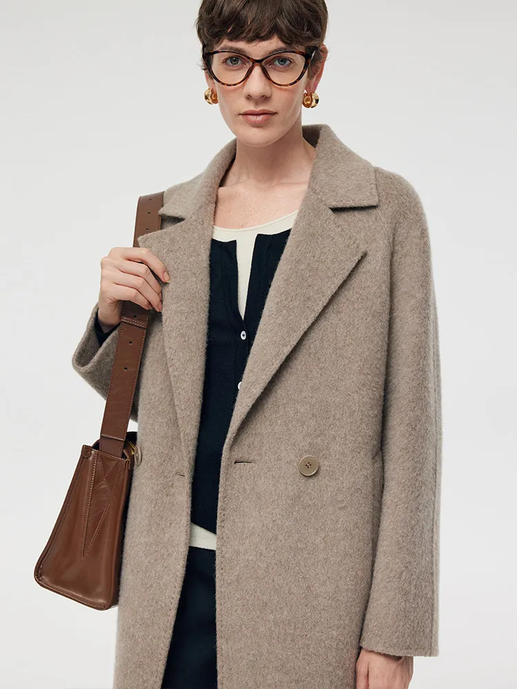 Wool Alpaca Lapel Women Coat