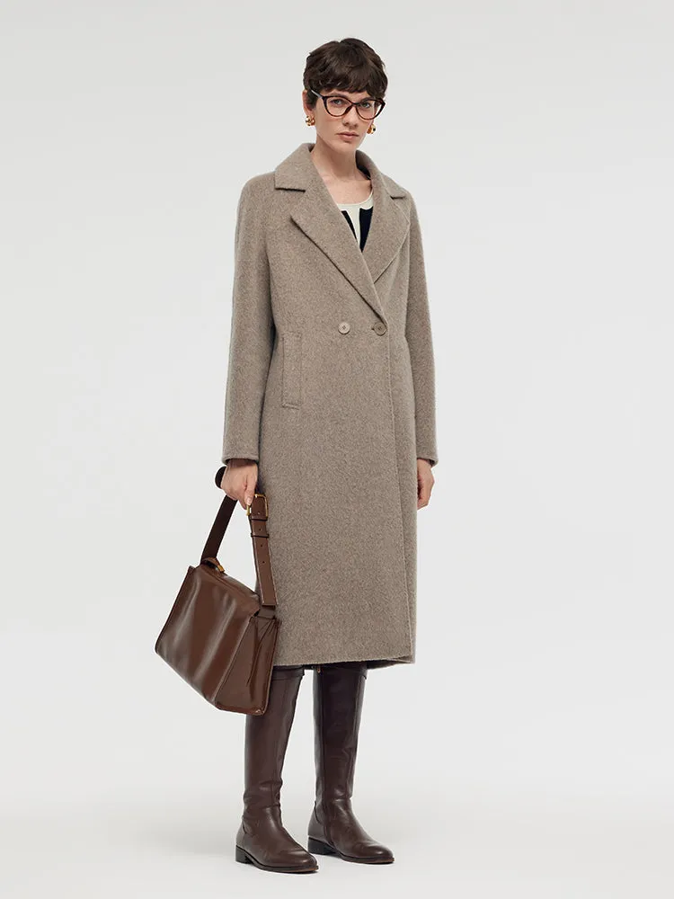 Wool Alpaca Lapel Women Coat