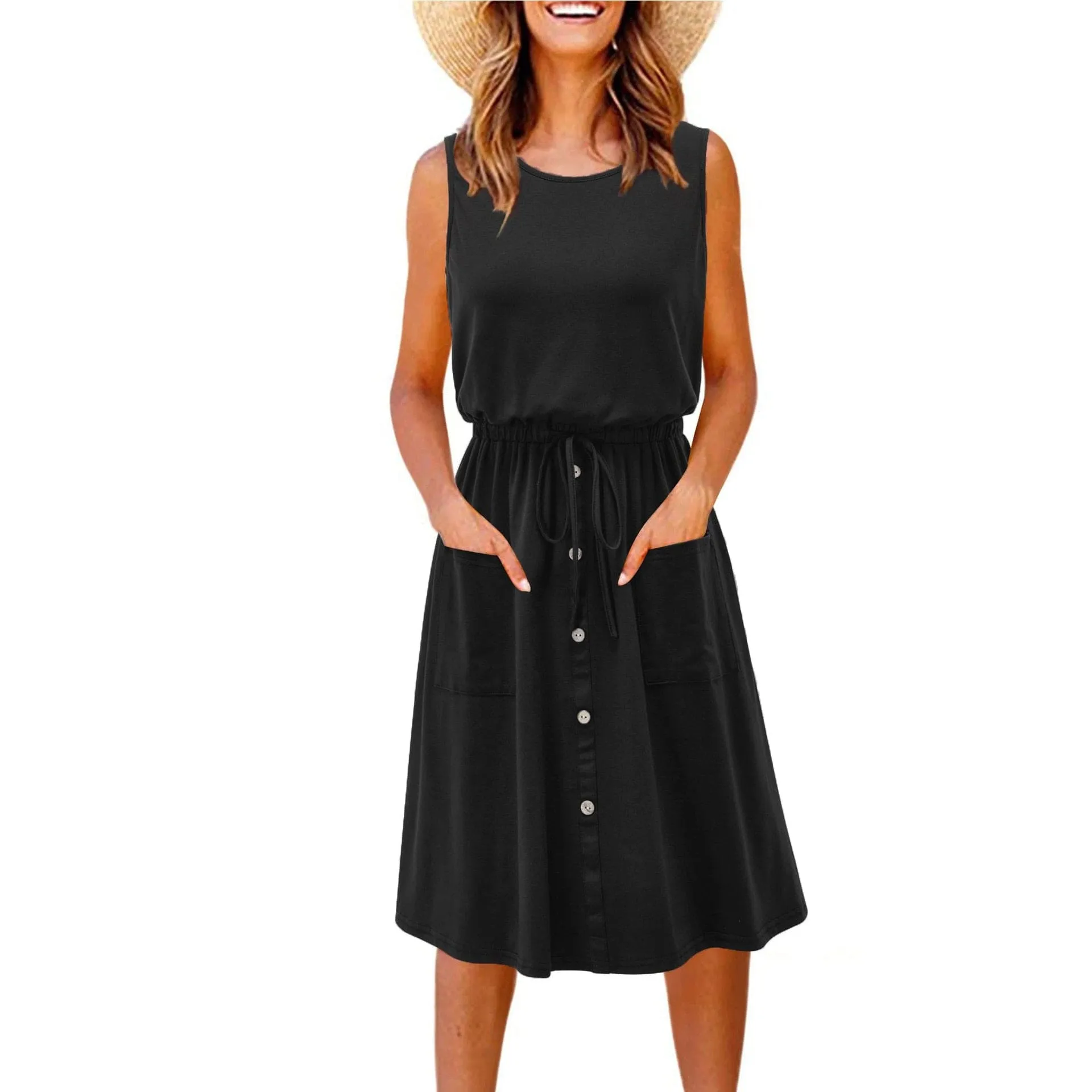 Xinaa Button Down Midi Dress With Pockets