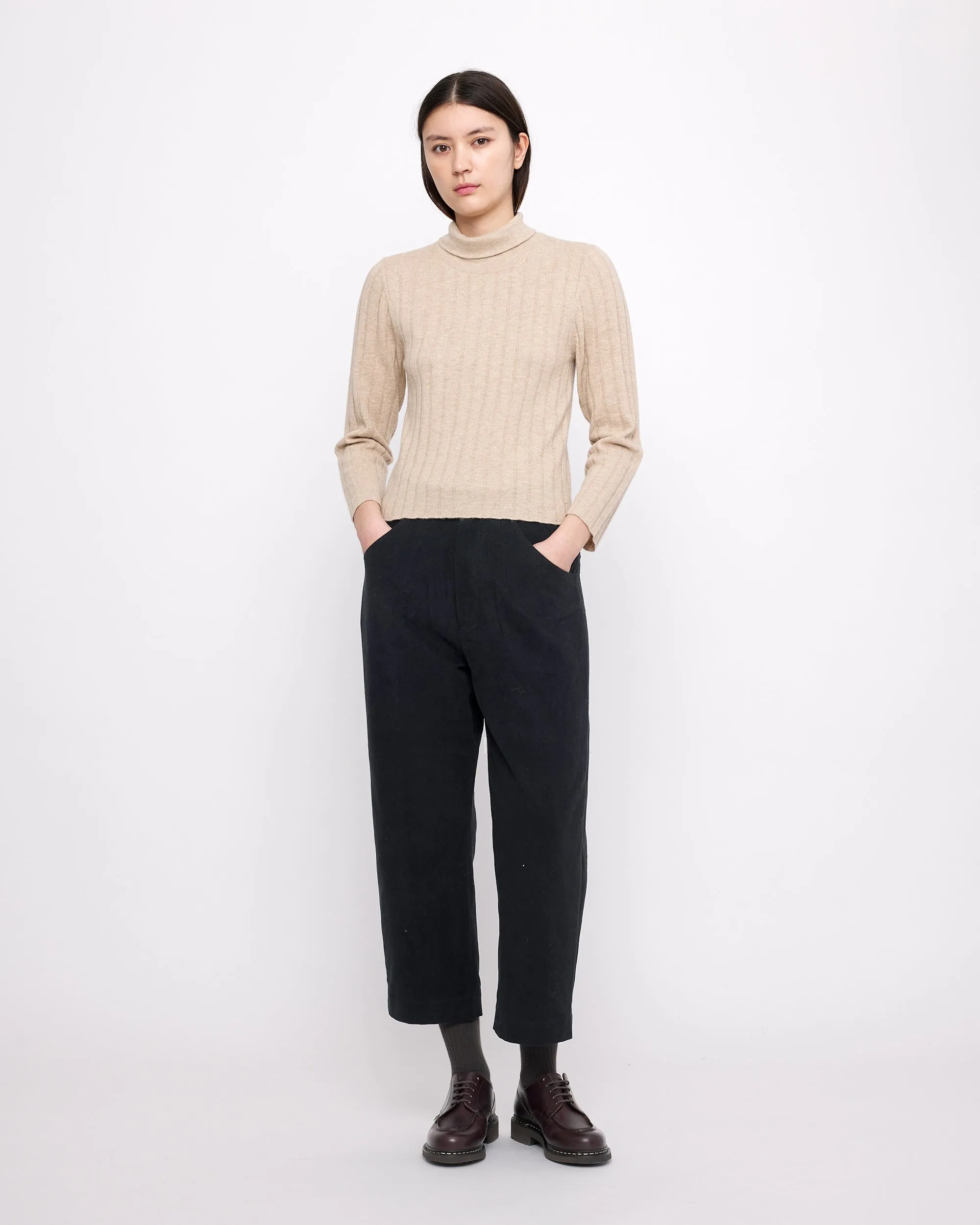 Yak Ribbed Roll Neck - FW24 - Desert Sand